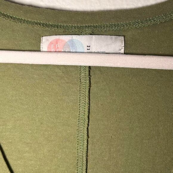 Free People Beach Marlow Kelp Green Cotton Hemp Midi Dress M | Cottagecore Boho - Picture 6 of 7